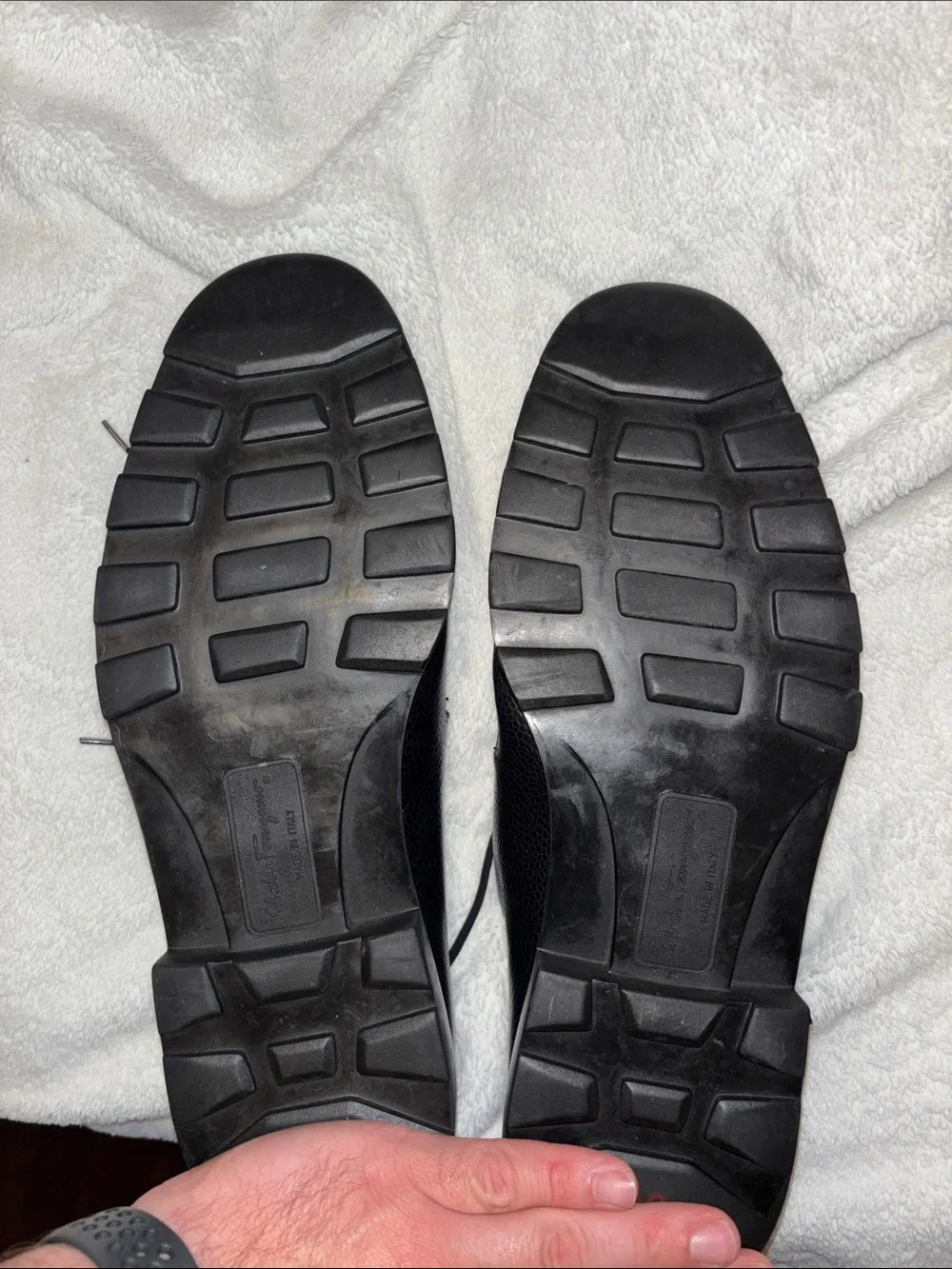 Salvatore Ferragamo Black Leather Derby Shoes